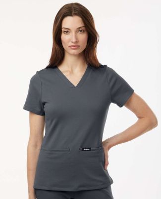Jaanuu W30003 Women's Cesi Ultrasoft Scrub V-Neck  in Carbon grey