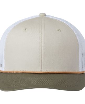 The Game Hats GB452R Everyday Rope Trucker Cap in Stone/ light olive/ white