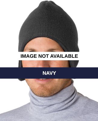 8134 UltraClub® Acrylic Flap Beanie Navy