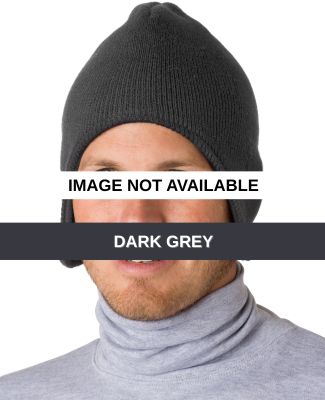 8134 UltraClub® Acrylic Flap Beanie Dark Grey