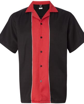 Hilton HP2246 Quest Bowling Shirt in Black/ red