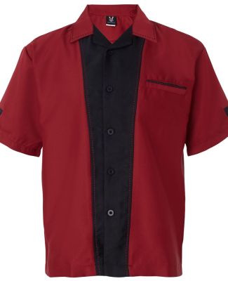 Hilton HP2245 Monterey Bowling Shirt in Cranberry/ black