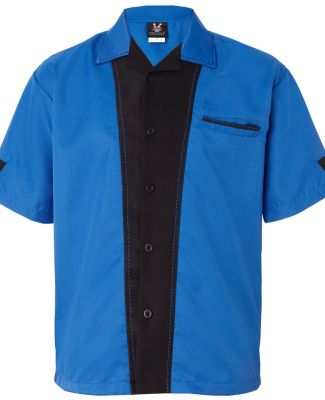 Hilton HP2245 Monterey Bowling Shirt in Royal/ black