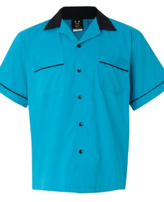 Hilton HP2244 GM Legend Bowling Shirt in Turquoise/ black