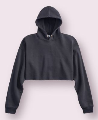 Teestyled TS8000  | WOMEN'S RAW EDGE CROP HOODIES in Distressed black