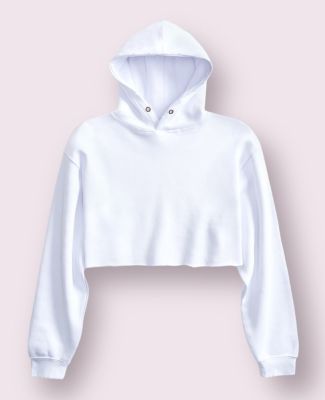 Teestyled TS8000  | WOMEN'S RAW EDGE CROP HOODIES in Distressed white