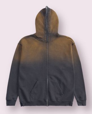 Teestyled TS9505FZ  | SUN DRIED FULL ZIP HOODIES in Sun dried black/orange