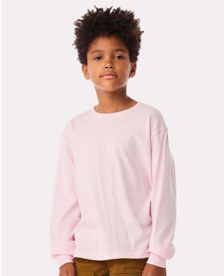 Bella+Canvas 3511Y Youth 6 oz Heavyweight Long Sle in Soft pink