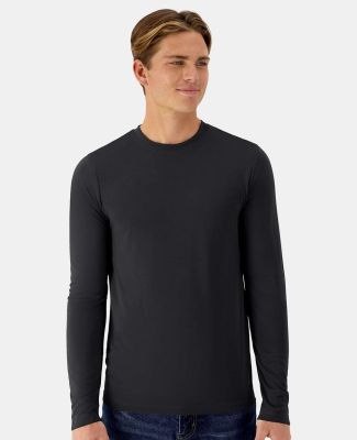 Hanes 484L Cool DRI® Cotton Touch Long Sleeve T-S in Black