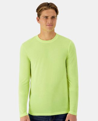 Hanes 484L Cool DRI® Cotton Touch Long Sleeve T-S in Safety green