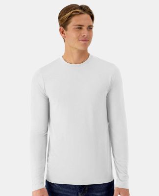 Hanes 484L Cool DRI® Cotton Touch Long Sleeve T-S in White
