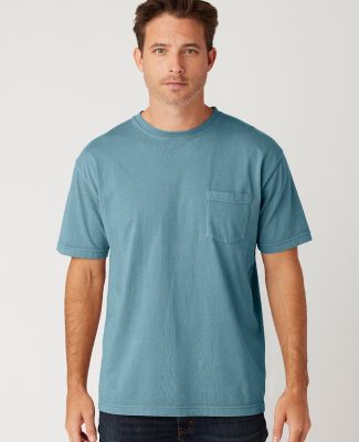 Cotton Heritage OU1620 Garment Dye S/S Pocket T-sh in Dusty teal