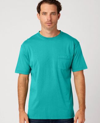 Cotton Heritage OU1620 Garment Dye S/S Pocket T-sh in Sea green