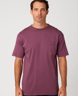 Cotton Heritage OU1620 Garment Dye S/S Pocket T-sh in Plum wine