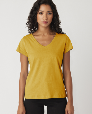Cotton Heritage W1247 Women's V-Neck T-shirt in Old gold