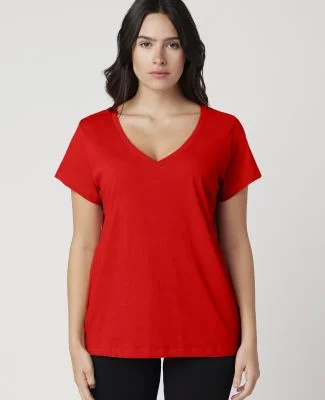 Cotton Heritage W1247 Women's V-Neck T-shirt in Team red
