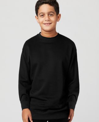 Cotton Heritage Y2460 Youth Crew Neck Fleece in Black