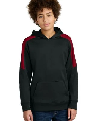 Sport Tek YST255 in Blk/dpred