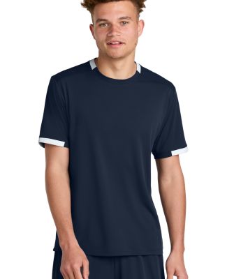 Sport Tek ST440 Sport-Tek Club Short Sleeve Crew in Trnv/white
