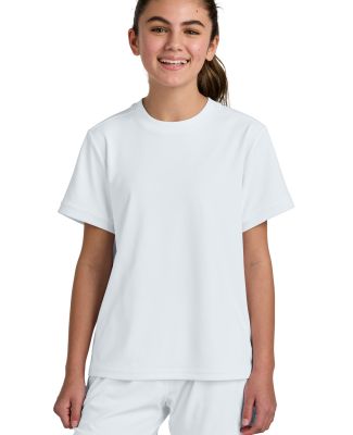 Sport Tek YST440 Sport-Tek Youth Club Short Sleeve in Wht/wht