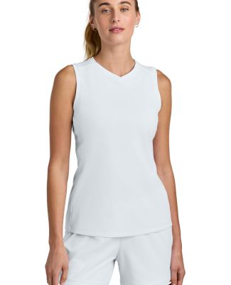Sport Tek LST441 Sport-Tek Women's Club Sleeveless in Wht/wht