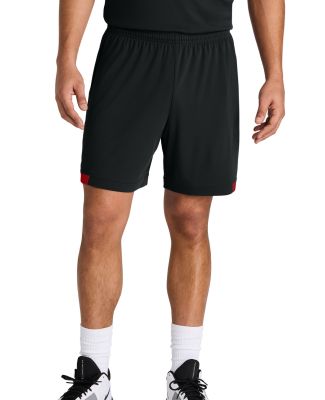 Sport Tek ST442 Sport-Tek Club 7  Short in Blk/dpred