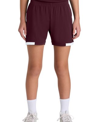 Sport Tek YST442 Sport-Tek Youth Club 5  Short in Mar/white