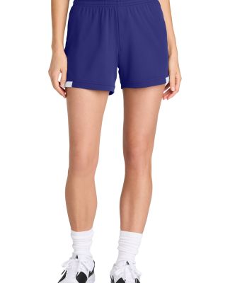 Sport Tek LST442 Sport-Tek Women's Club 5  Short in Purple/wh