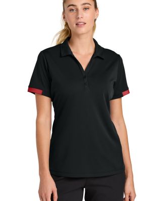 Sport Tek LST444 Sport-Tek Women's Club Colorblock in Blk/dpred