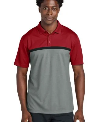 Sport Tek ST741 Sport-Tek UV Micropique Colorblock in Dr/gcch/bk
