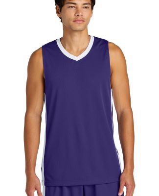 Sport Tek ST900 Sport-Tek Rival Basketball Rev Jer in Purple/wh