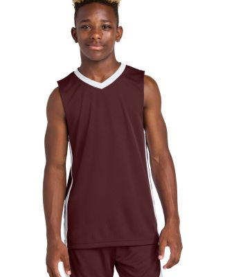 Sport Tek YST900 Sport-Tek Youth Rival Basketball  in Mar/white