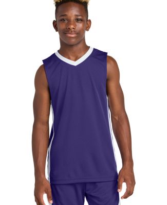 Sport Tek YST900 Sport-Tek Youth Rival Basketball  in Purple/wh