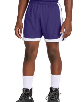 Sport Tek YST901 Sport-Tek Youth Rival Basketball  in Purple/wh