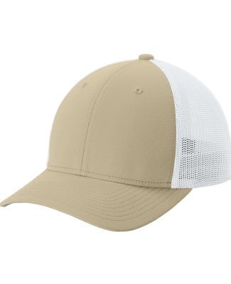 Sport Tek STC60 Sport-Tek Stretch-Tek Mesh Back Ca in Sahara/wht