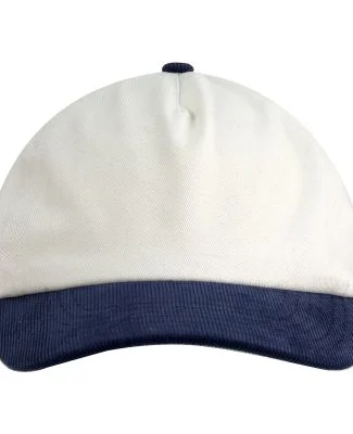 Big Accessories BA710 Two-Tone Corduroy Cap in Cream/ navy