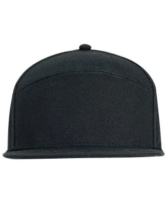 Big Accessories BA709 Hybrid Flat Bill Cap in Black