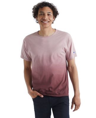 Champion Clothing CD100D Classic Jersey Dip Dye T- in Maroon ombre