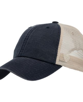 J America TW5533 Riptide Ripstop Trucker Cap in Navy