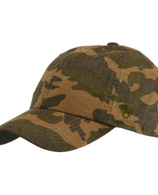 J America TW5537 Ripper Washed Cotton Ripstop Cap in Camo