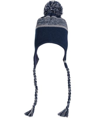 J America 5007JA Backcountry Knit Pom Beanie in Navy