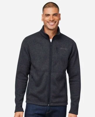 Marmot M16223 Men's Drop Line Fleece Jacket in Black heather