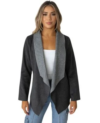Stilo Apparel FS30344 Combo Bonded Sweater Knit Wa in Charcoal