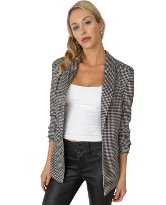 Stilo Apparel FS30045 HOUNDSTOOTH PRINTED PONTE RO in Houndstooth