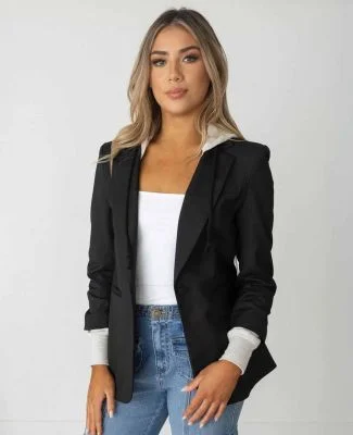 Stilo Apparel FS30227 2-FER HOODIE BLAZER in Black