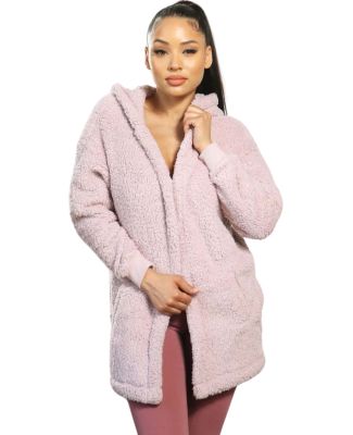 Stilo Apparel FS23937 Fuzzy Fleece Teddy 2 Ply Lon in Pink