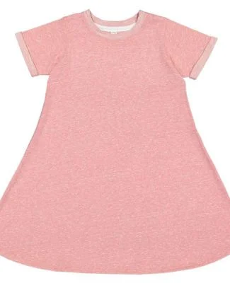 LA T 2679 GIRLS MELANGE FRNCH TRRY DRESS in Mauvelous melange