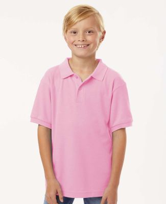 Allpro 62800Y Youth Pique Polo in Light pink