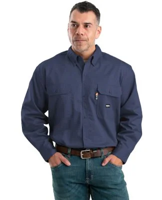 Berne Apparel FRSH10T Tall Flame-Resistant Button  in Navy