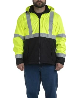 Berne Apparel HVJ206T Tall Hi-Vis Class 3 Hooded S in Yellow
